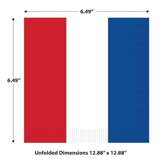 Beistle 6.5" x 6.5" Red, White & Blue Luncheon Napkins, 2 Packs of 16